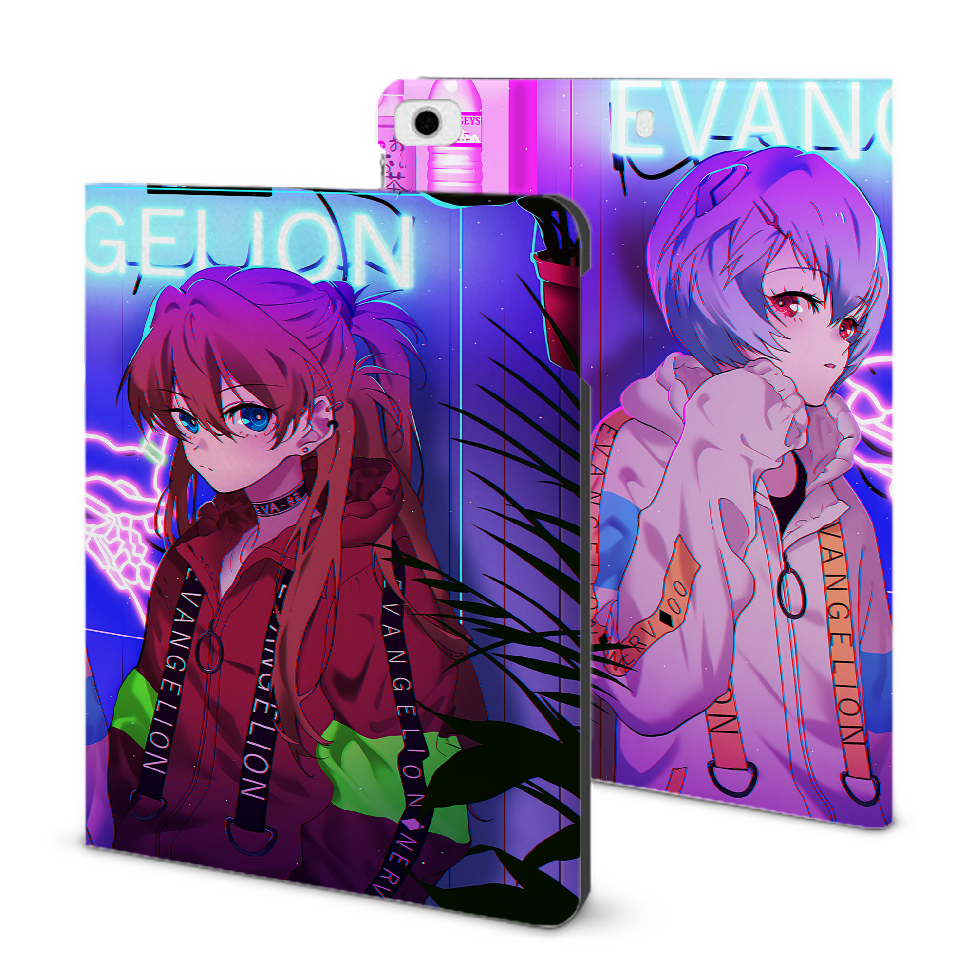 （画像用） EVA 新世紀エヴァンゲリオン IPad ケース ブック型 PUレザー TPU 耐衝撃 軽量 薄型 ペン収納なし 全面保護 IPad 各モデル対応